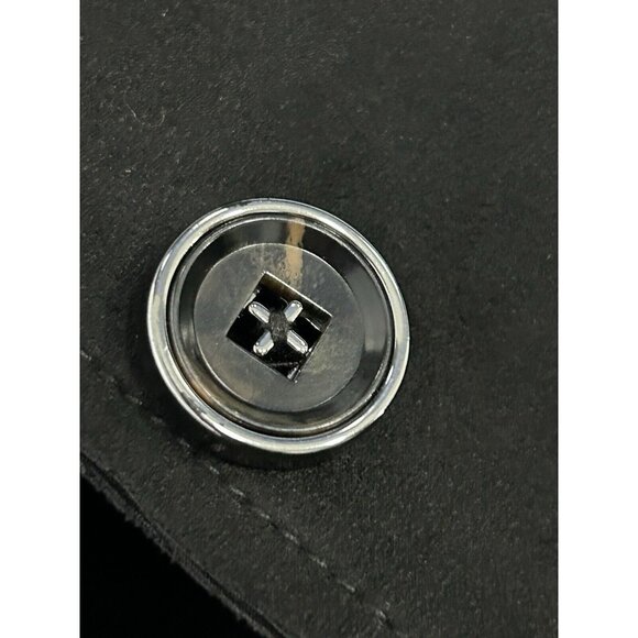 Yaly Couture Black 5 Button Collared Long Sleeve Over Coat Jacket Size Medium M - Picture 9 of 11